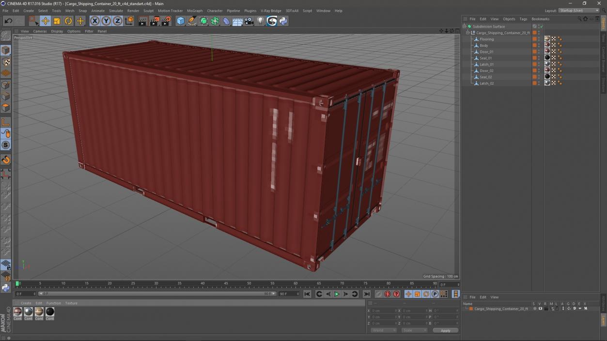 3D model Cargo Shipping Container 20 ft