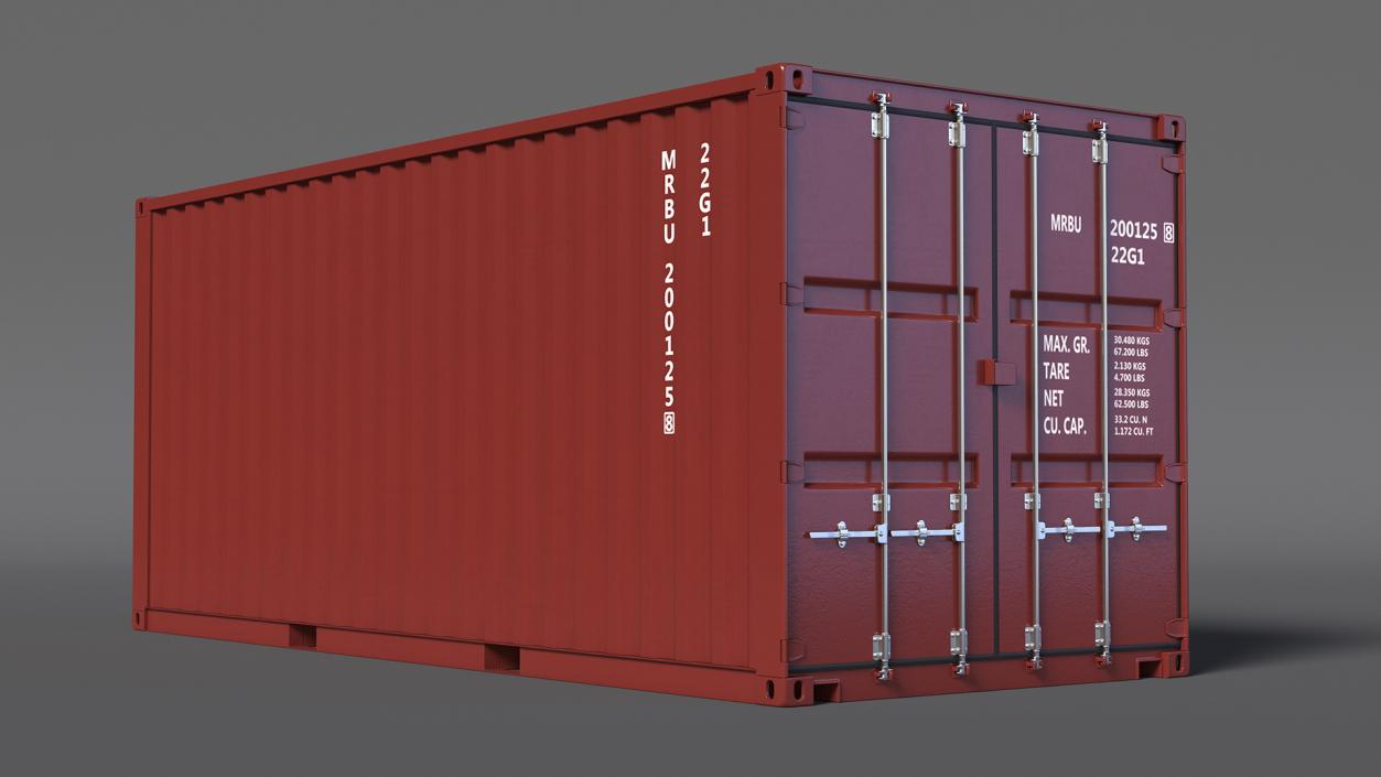 3D model Cargo Shipping Container 20 ft