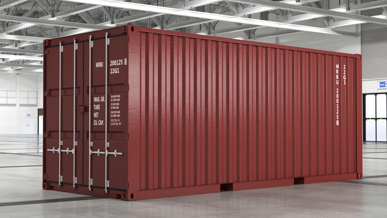 3D model Cargo Shipping Container 20 ft