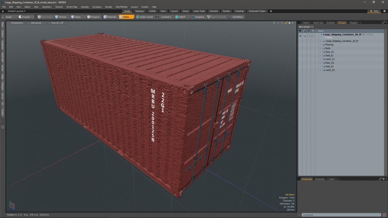 3D model Cargo Shipping Container 20 ft