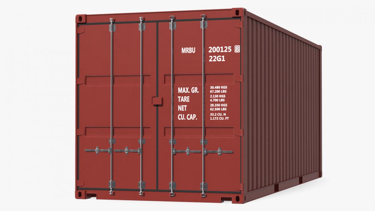 3D model Cargo Shipping Container 20 ft