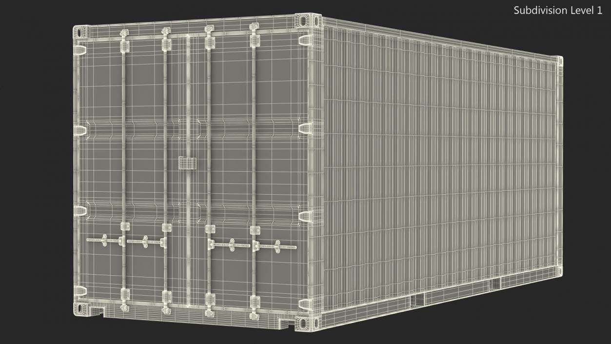 3D model Cargo Shipping Container 20 ft