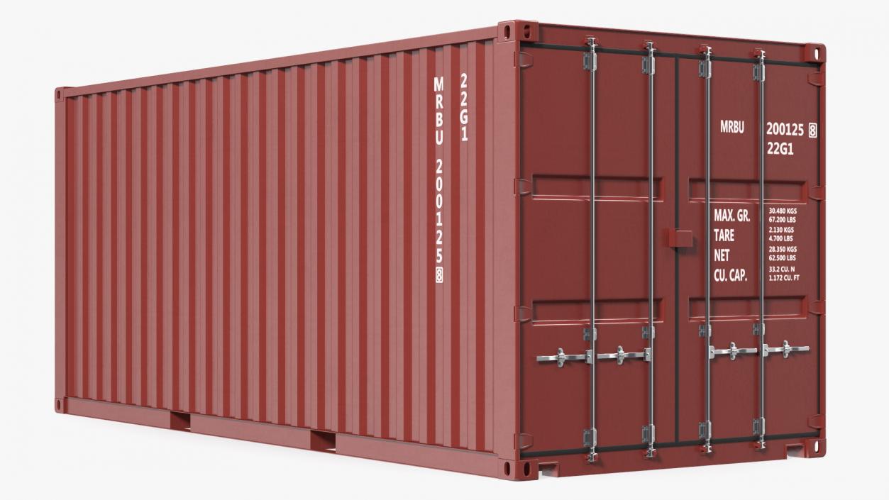 3D model Cargo Shipping Container 20 ft