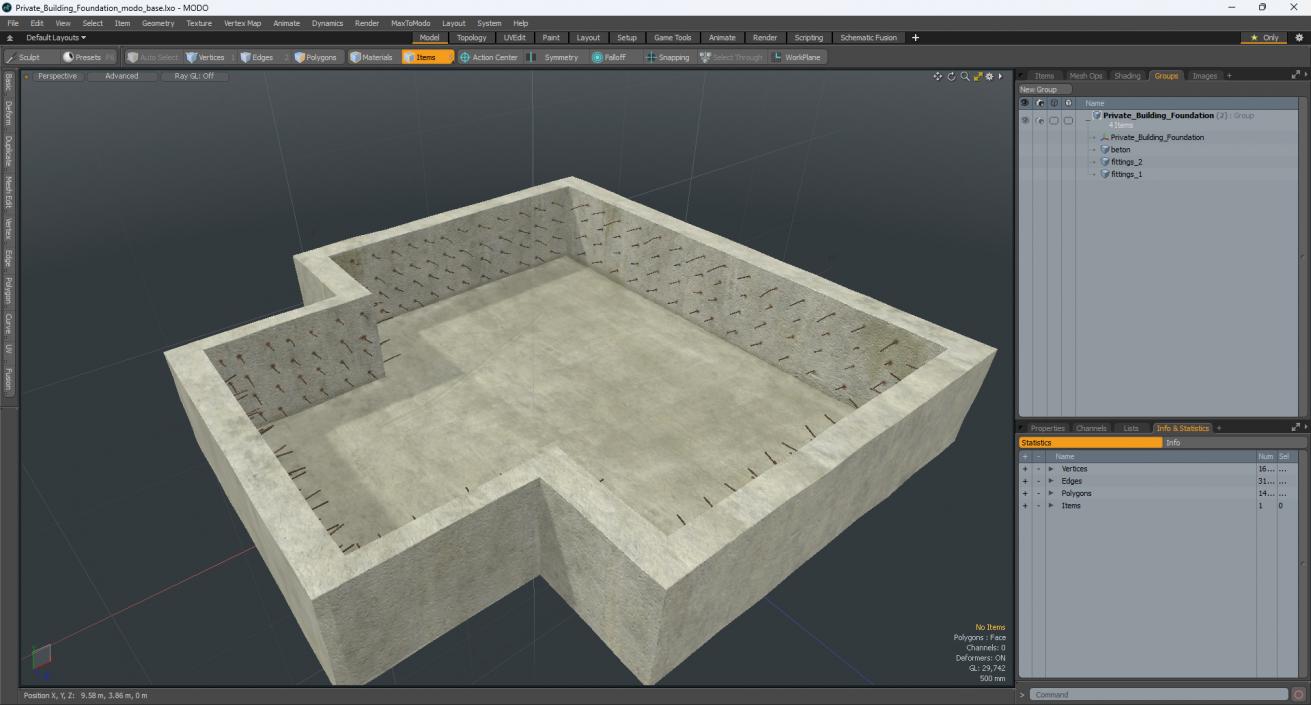 Private Building Foundation 3D