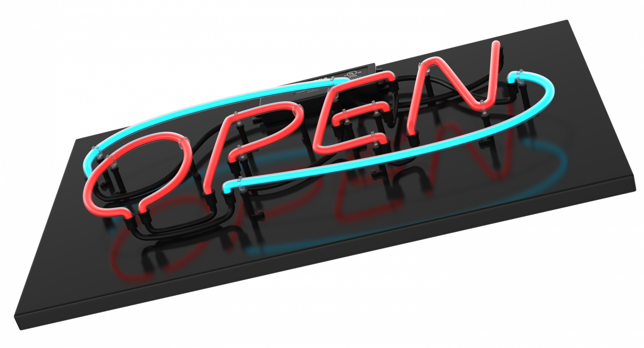 Neon Sign Open 3D model