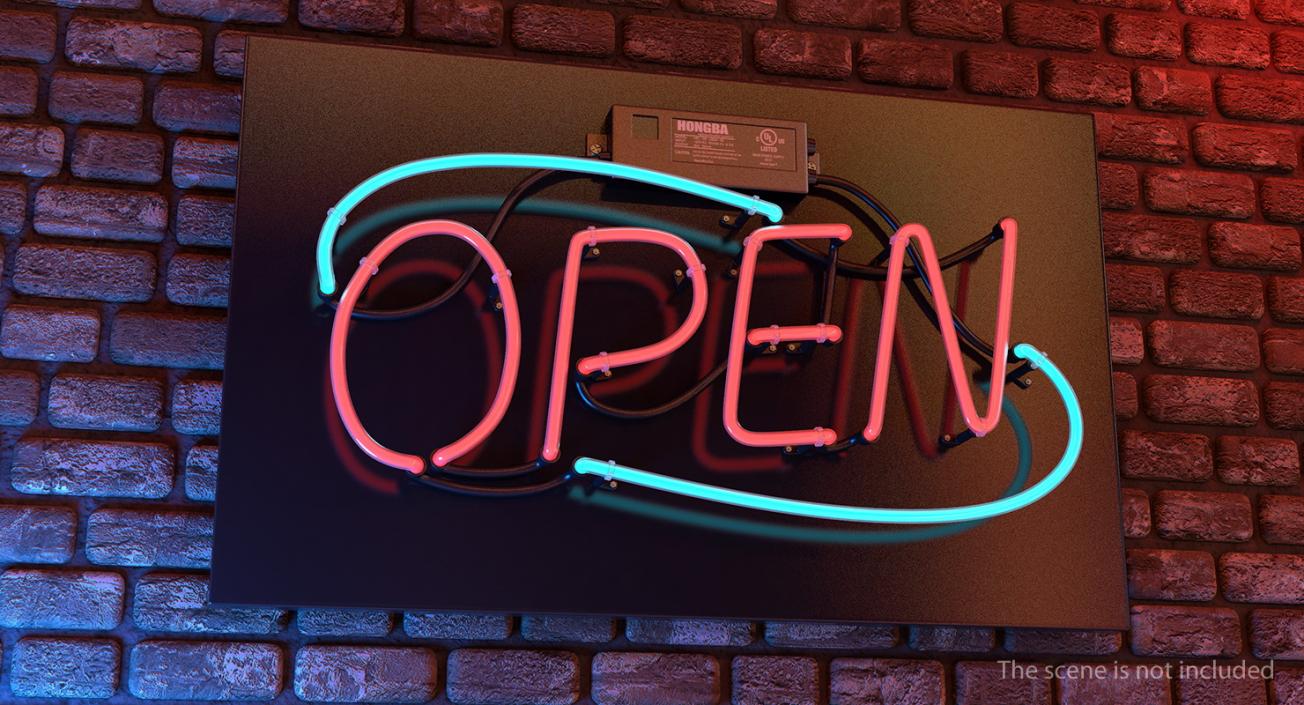 Neon Sign Open 3D model