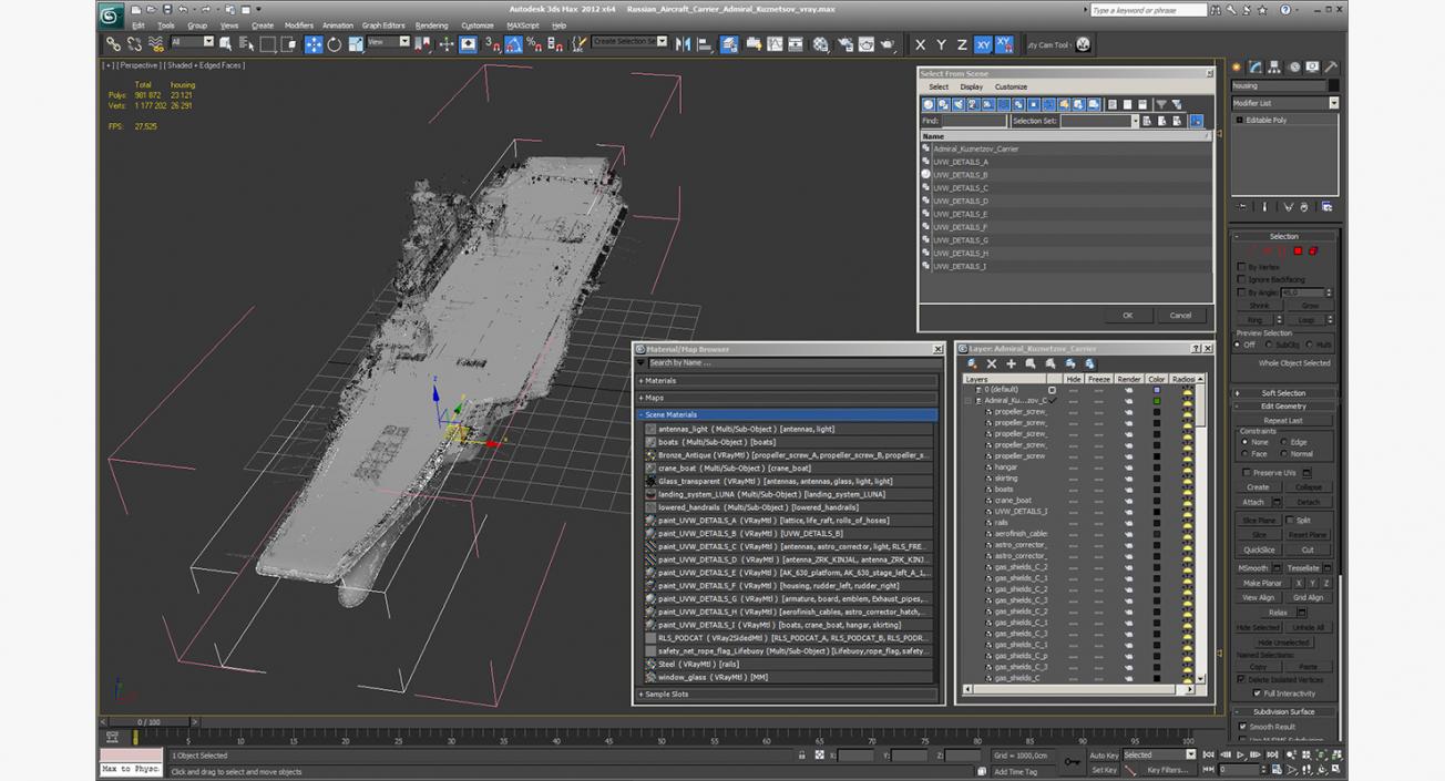 Russian Aircraft Carrier Admiral Kuznetsov 3D