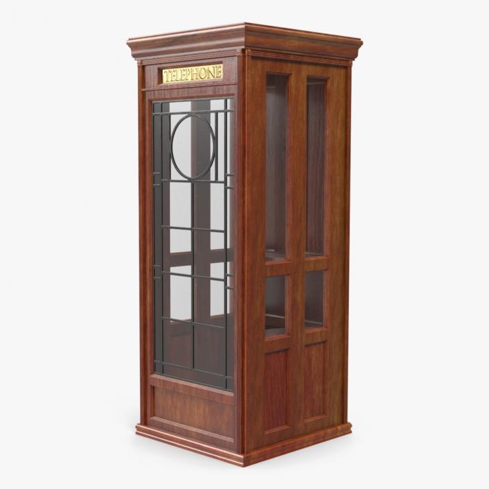 3D Antique Wooden Phone Booth