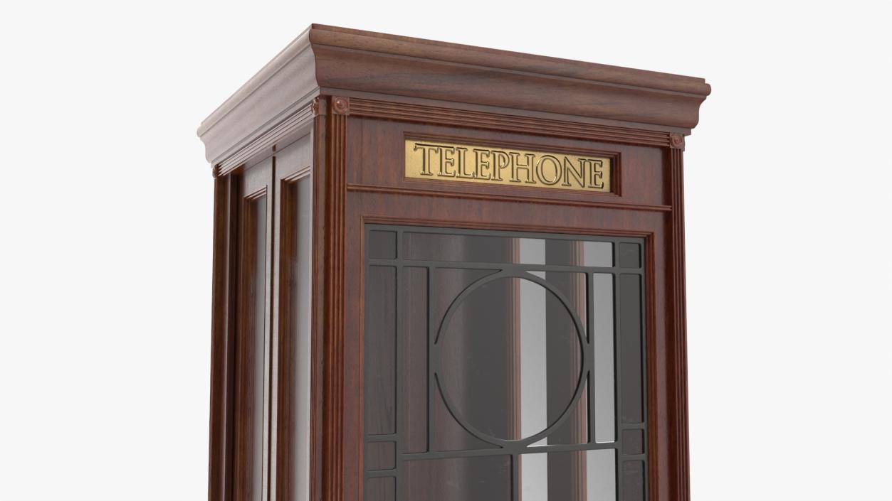 3D Antique Wooden Phone Booth