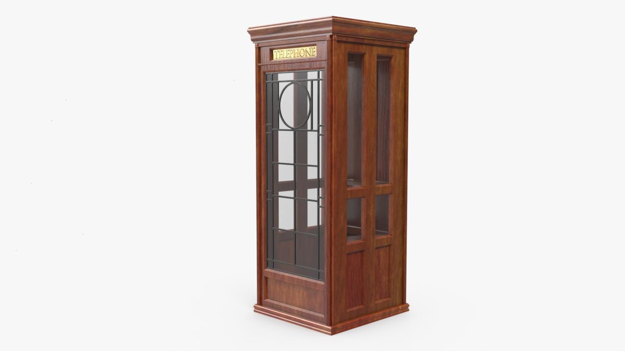 3D Antique Wooden Phone Booth