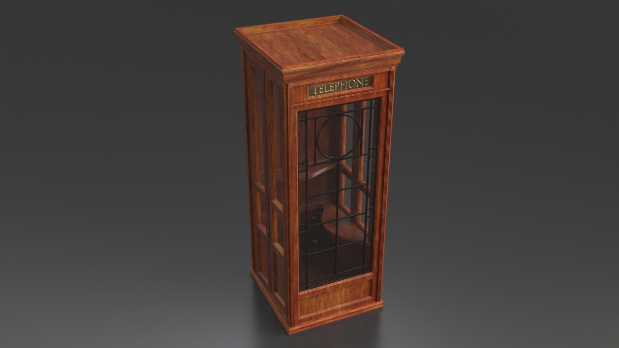 3D Antique Wooden Phone Booth