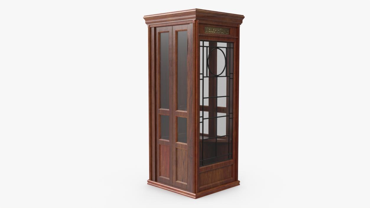 3D Antique Wooden Phone Booth