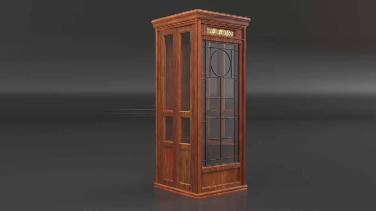 3D Antique Wooden Phone Booth