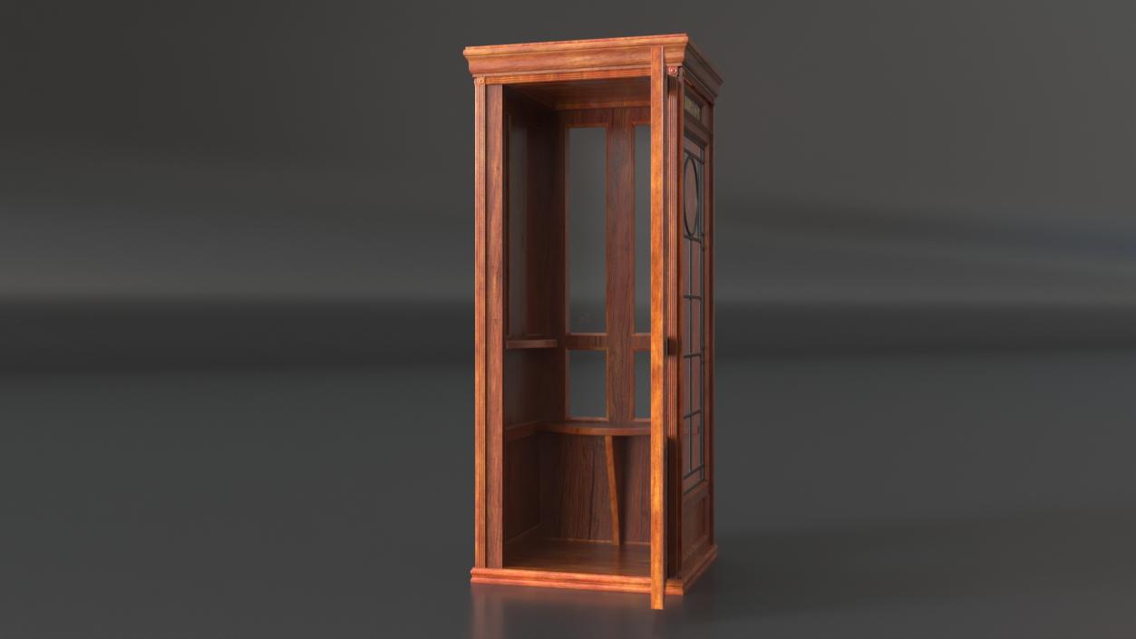 3D Antique Wooden Phone Booth