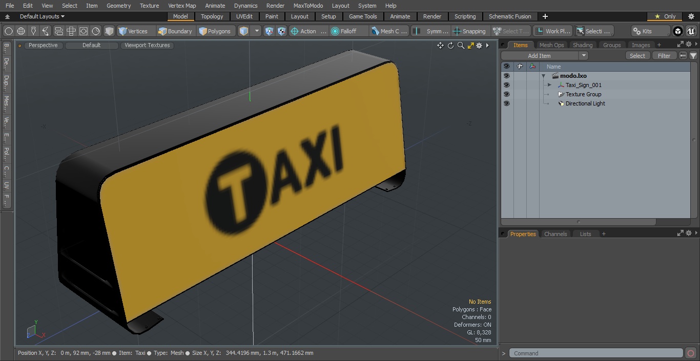 Taxi Sign 3D model