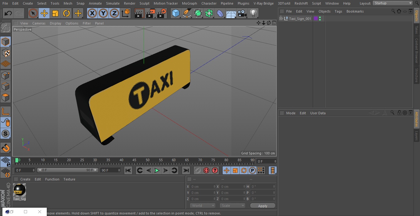 Taxi Sign 3D model