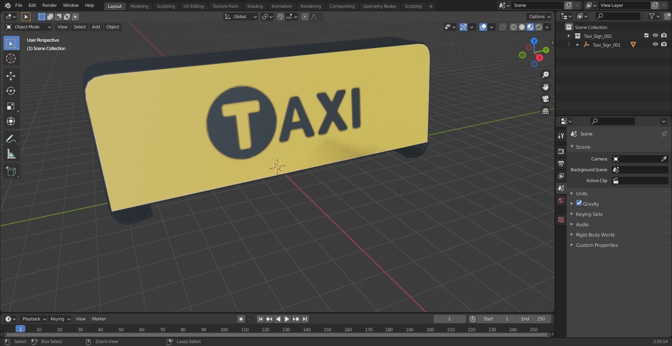 Taxi Sign 3D model