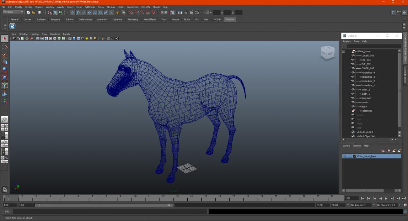 3D White Horse