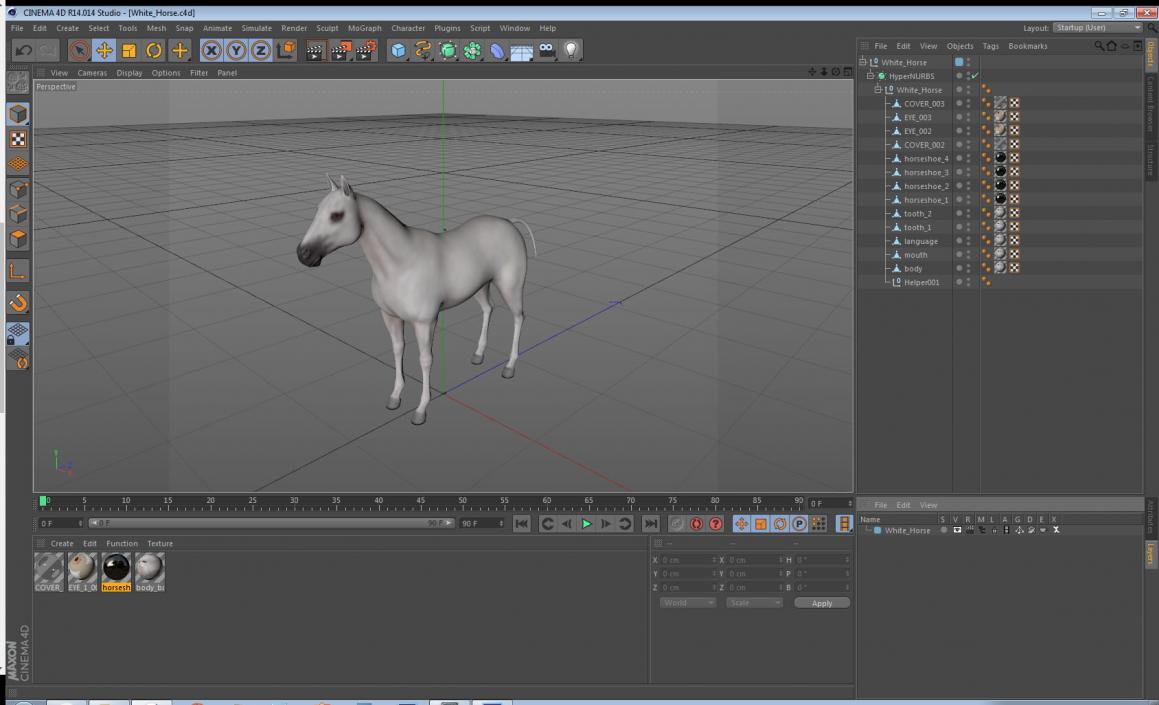 3D White Horse