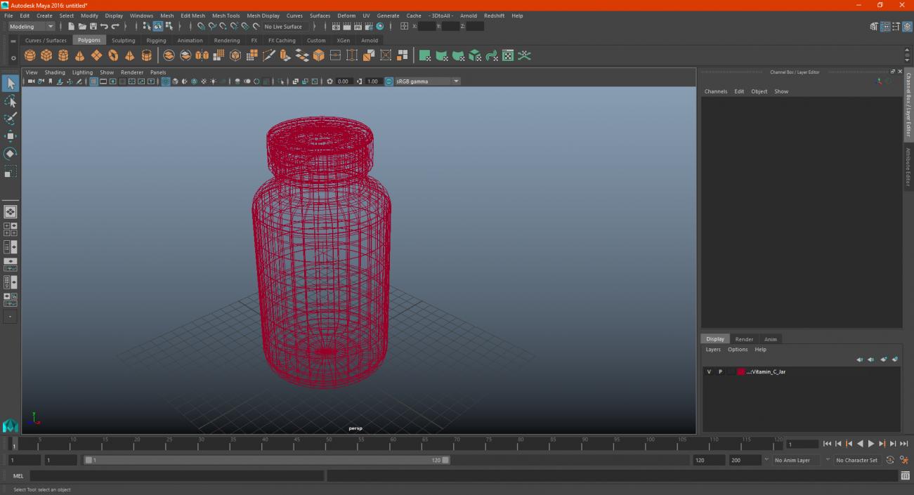 3D Vitamin C Jar model