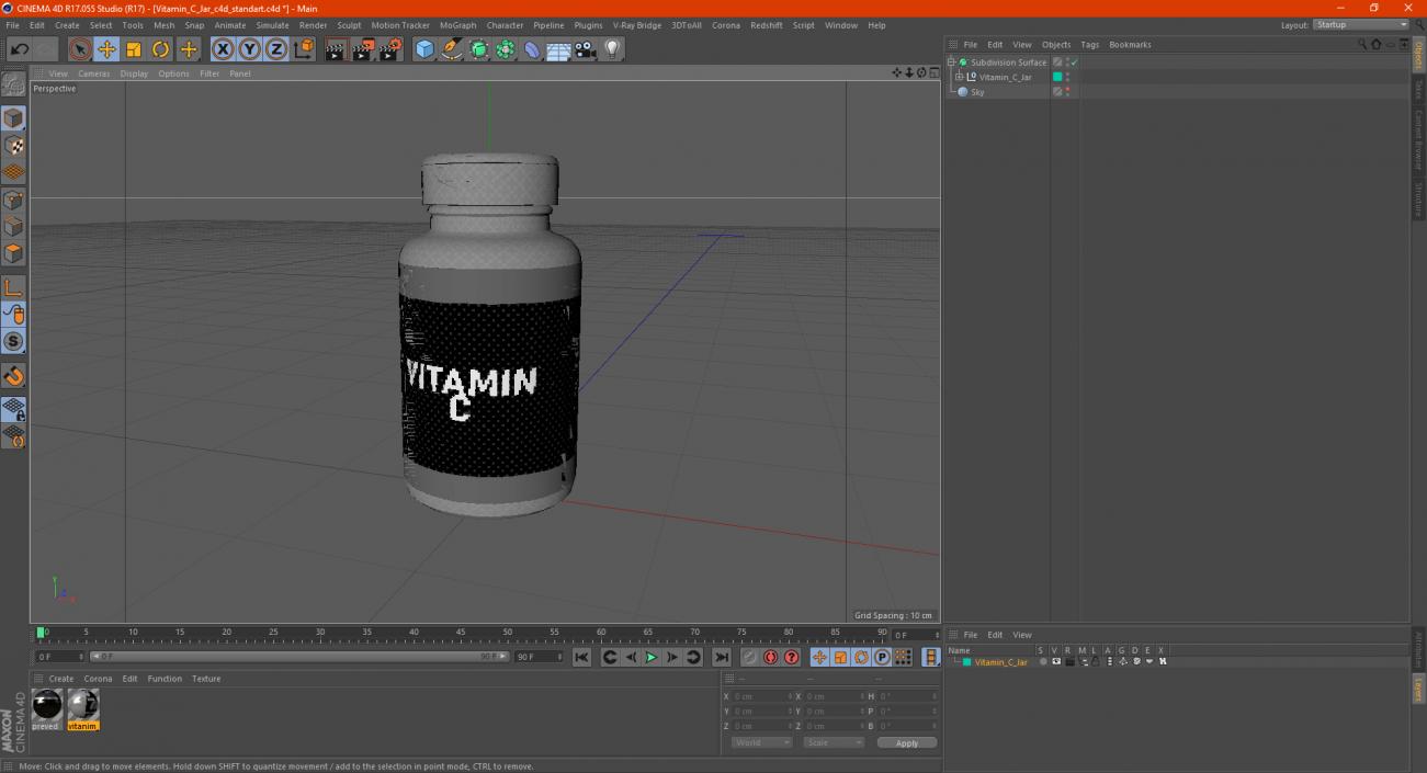 3D Vitamin C Jar model