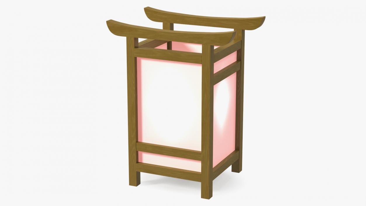 3D Wooden Shoji Lamp Small Glow model