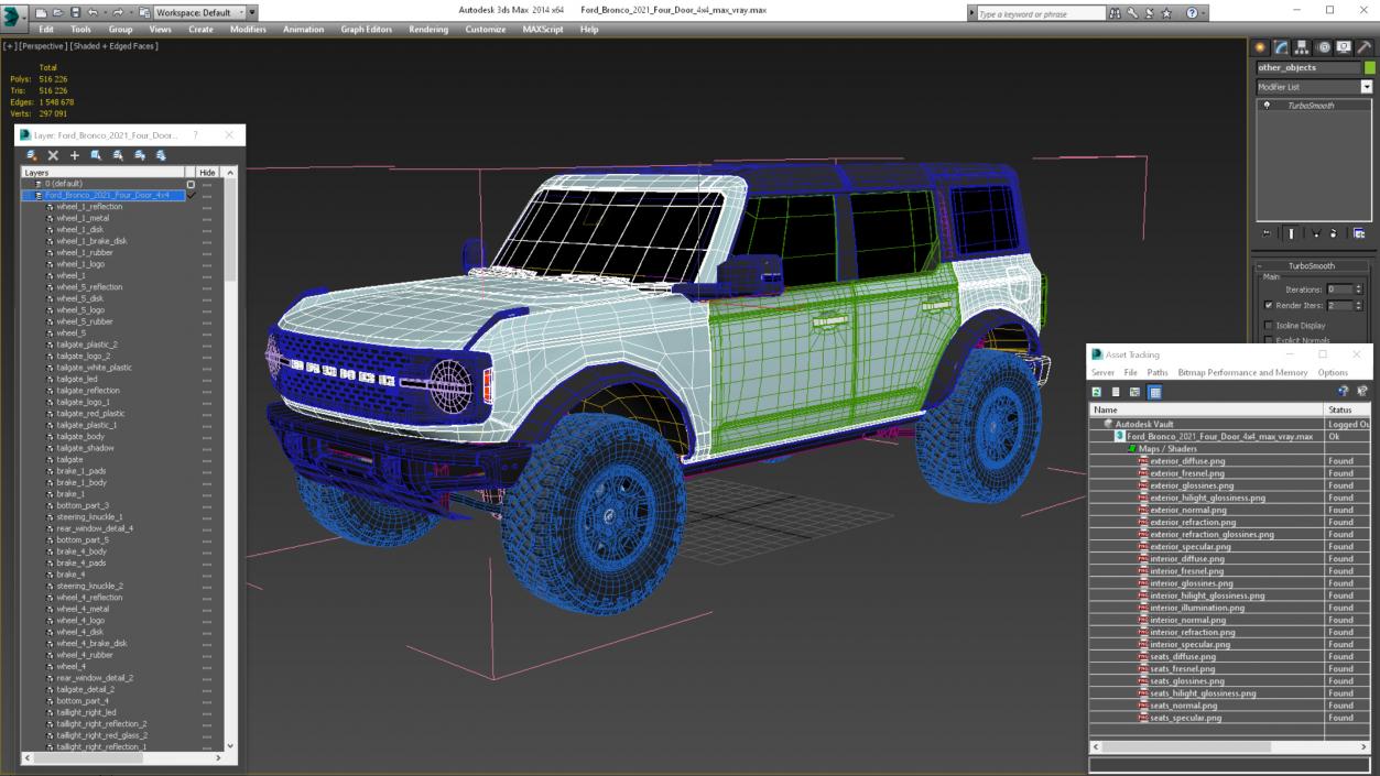 3D model Ford Bronco 2021 Four Door 4x4