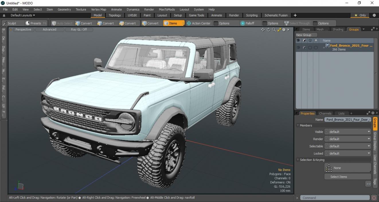 3D model Ford Bronco 2021 Four Door 4x4