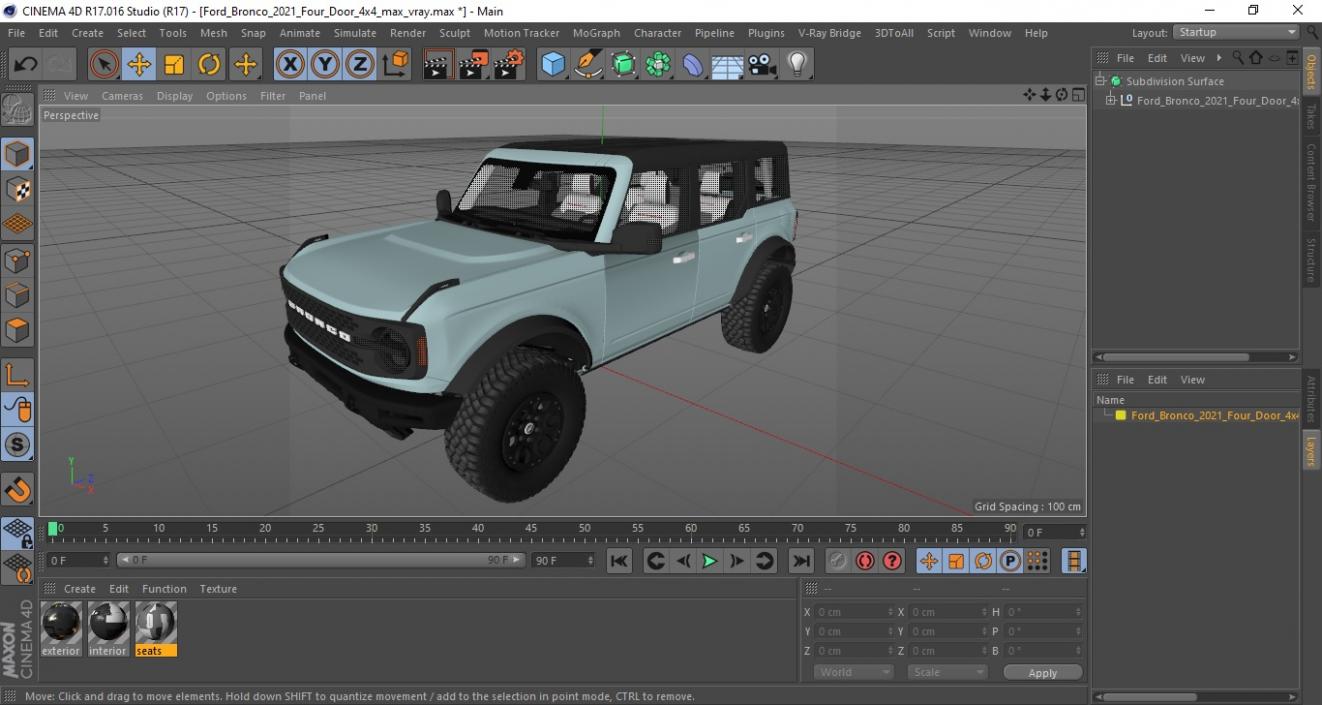 3D model Ford Bronco 2021 Four Door 4x4