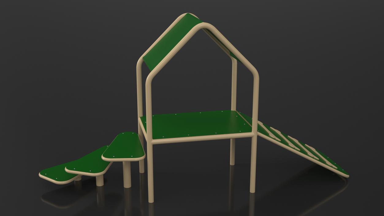 Dog Park Canine Condo Green 3D