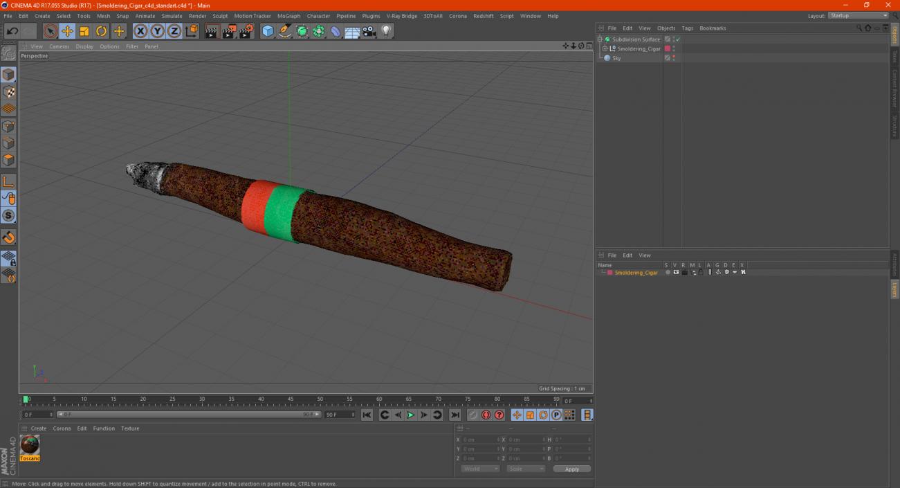 3D Smoldering Cigar