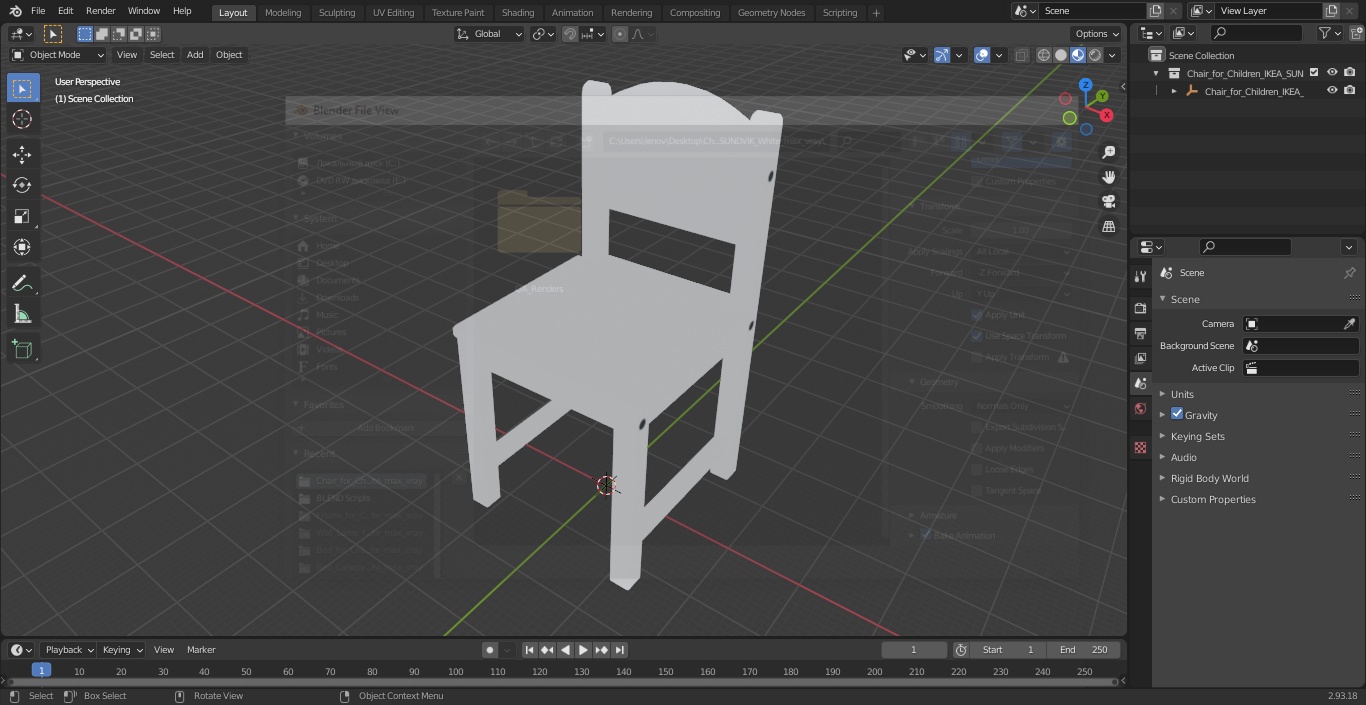 Chair for Children IKEA SUNDVIK White 3D