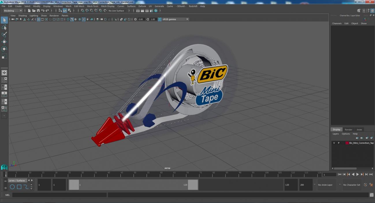 Bic Mini Correction Tape 3D model