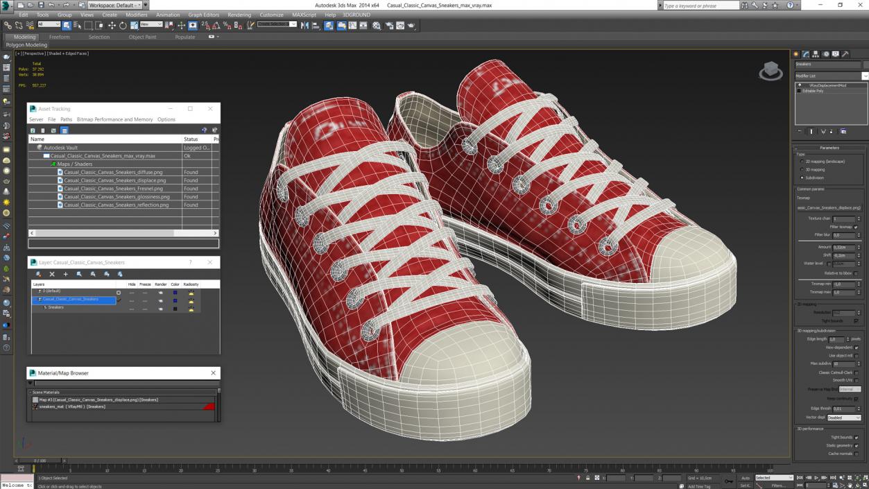 3D model Casual Classic Canvas Sneakers