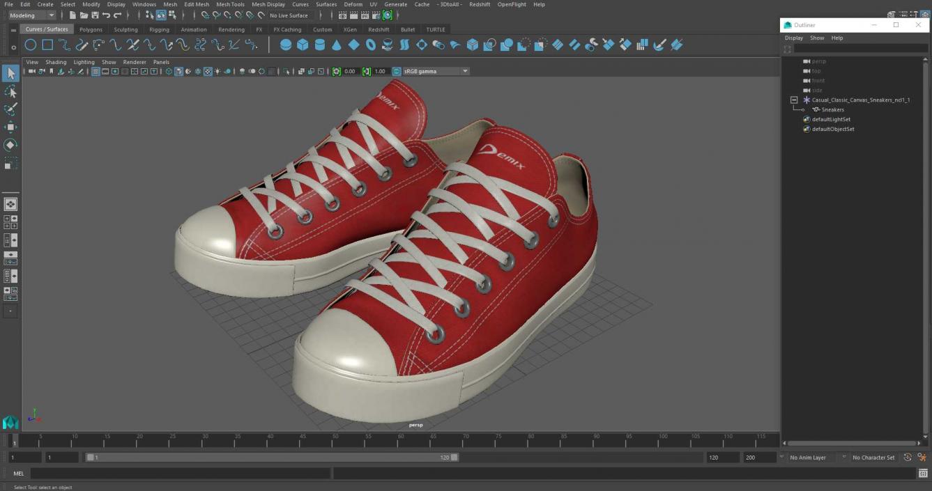 3D model Casual Classic Canvas Sneakers