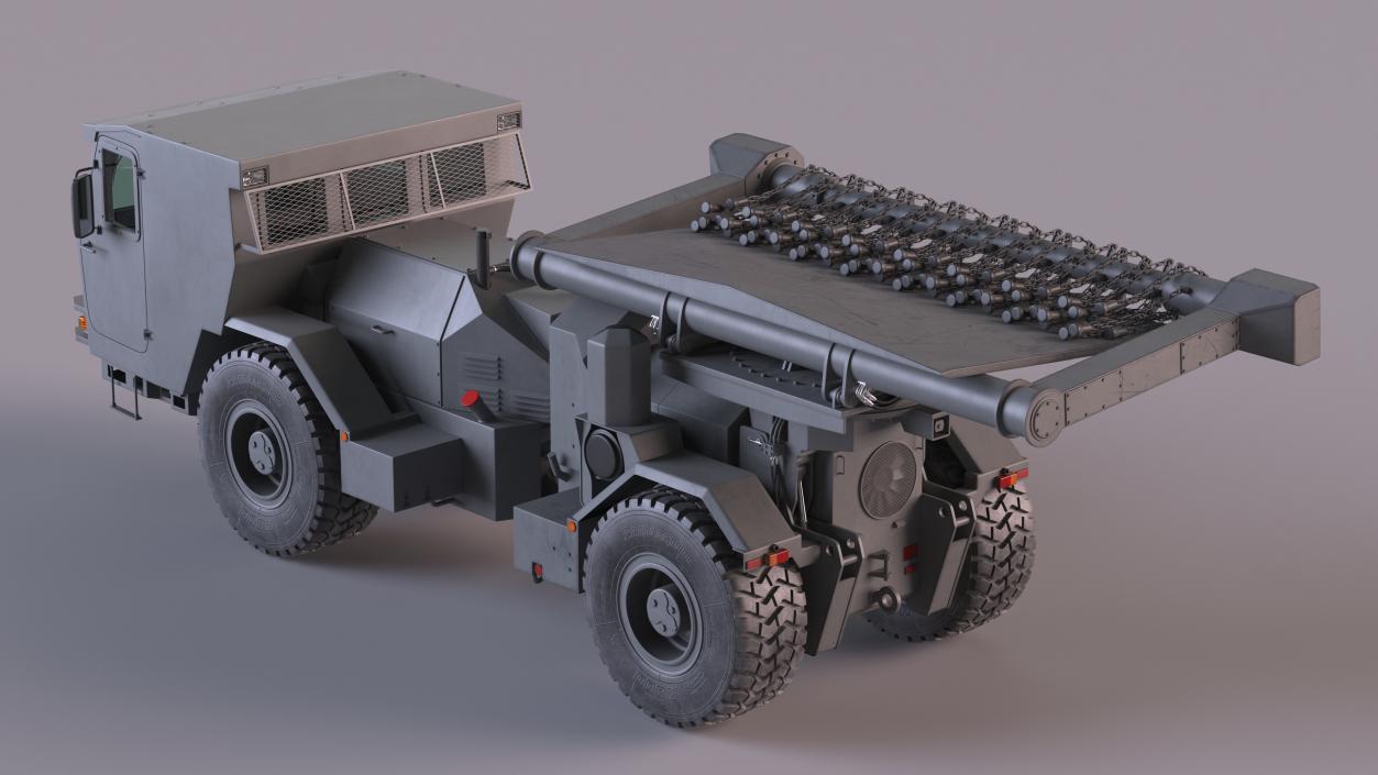 Grey Old Mine Flail Vehicle Hydrema 910 3D model