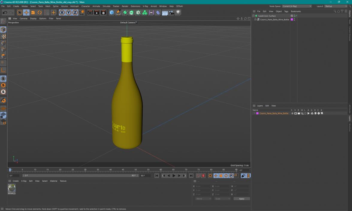 3D model Cosmic Pares Balta Wine Bottle