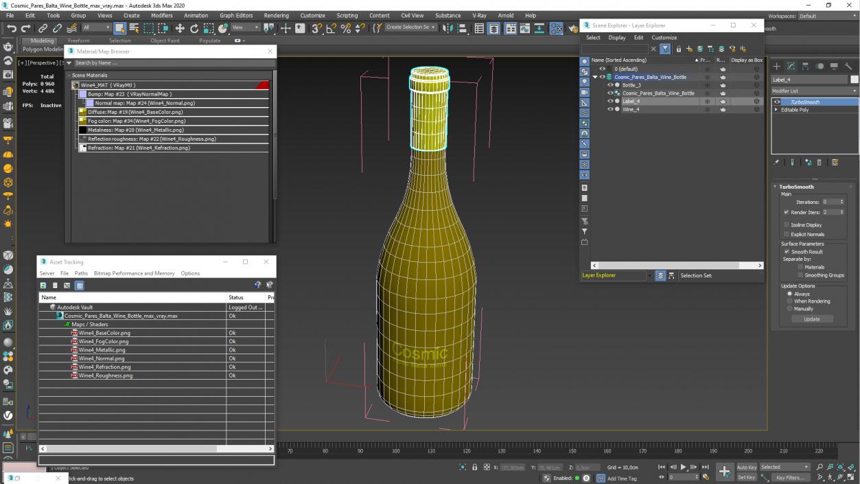 3D model Cosmic Pares Balta Wine Bottle