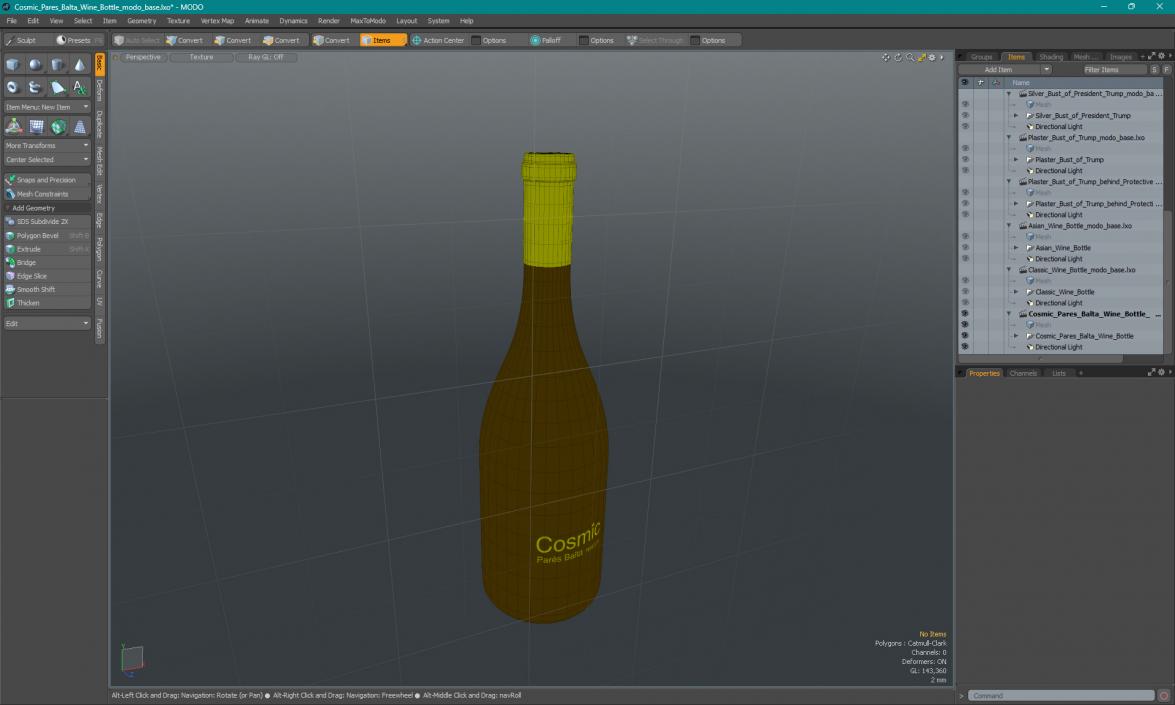 3D model Cosmic Pares Balta Wine Bottle