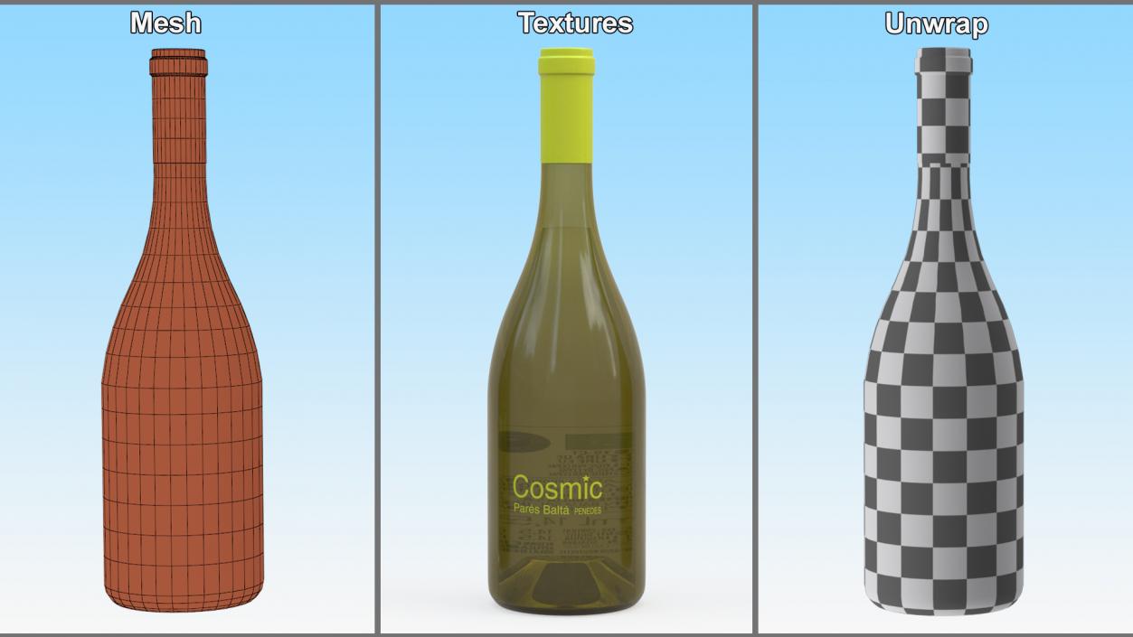 3D model Cosmic Pares Balta Wine Bottle