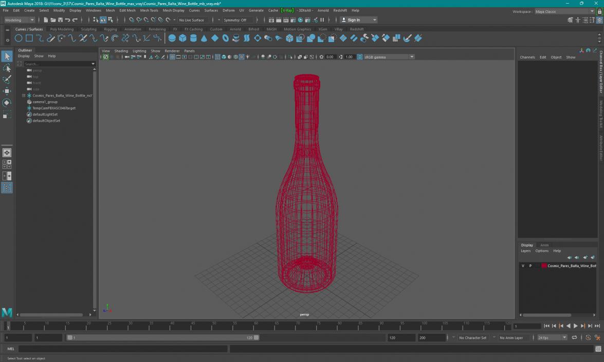 3D model Cosmic Pares Balta Wine Bottle