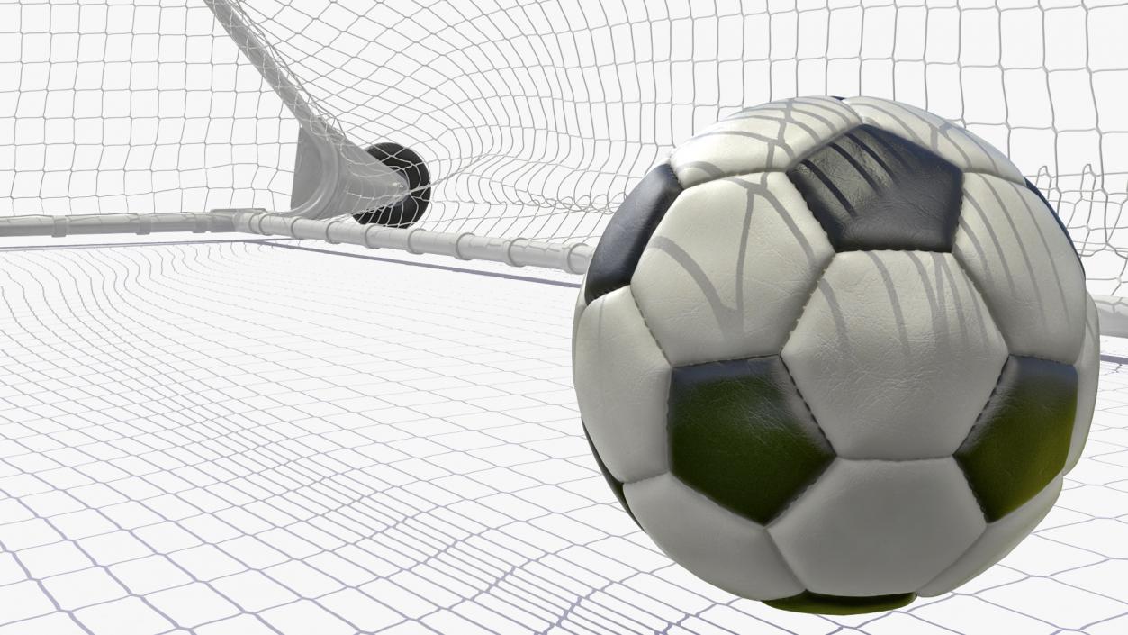 Animated Soccer Ball Hits the Goal 3D model