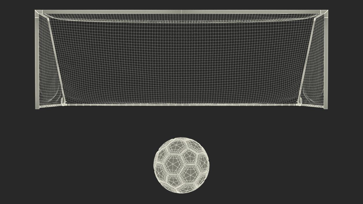 Animated Soccer Ball Hits the Goal 3D model