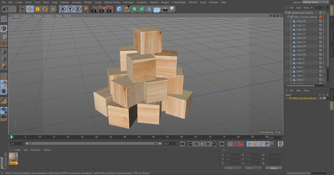 3D Baby Wooden Blocks model