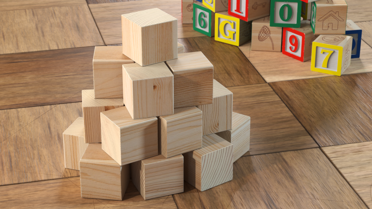 3D Baby Wooden Blocks model