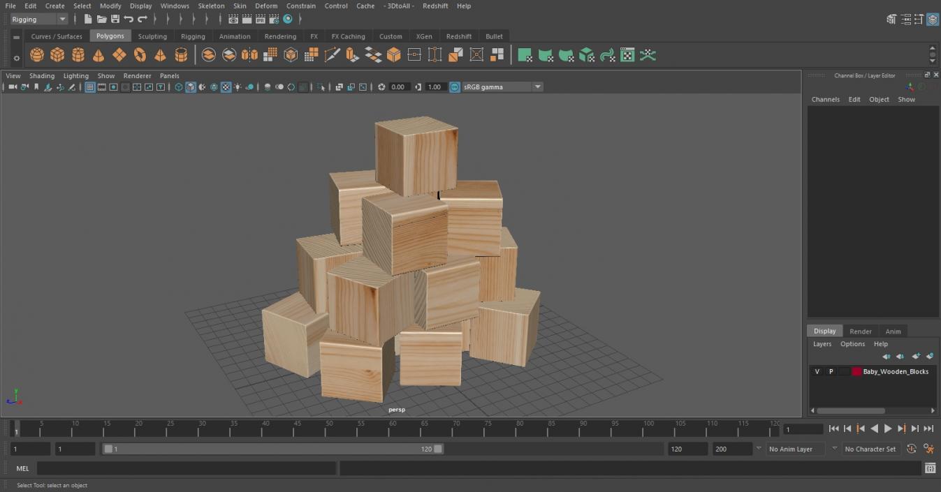 3D Baby Wooden Blocks model