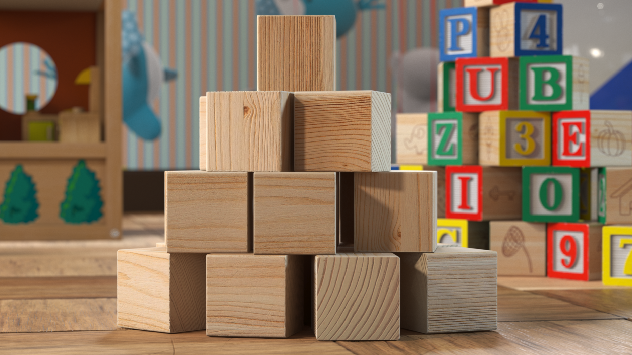 3D Baby Wooden Blocks model