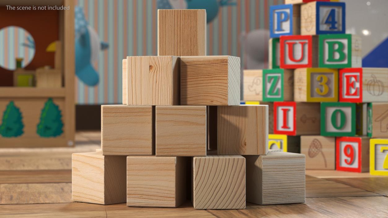 3D Baby Wooden Blocks model