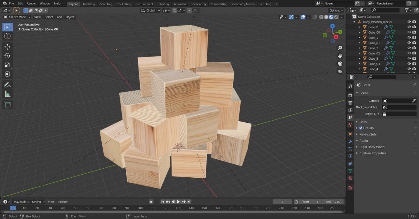 3D Baby Wooden Blocks model