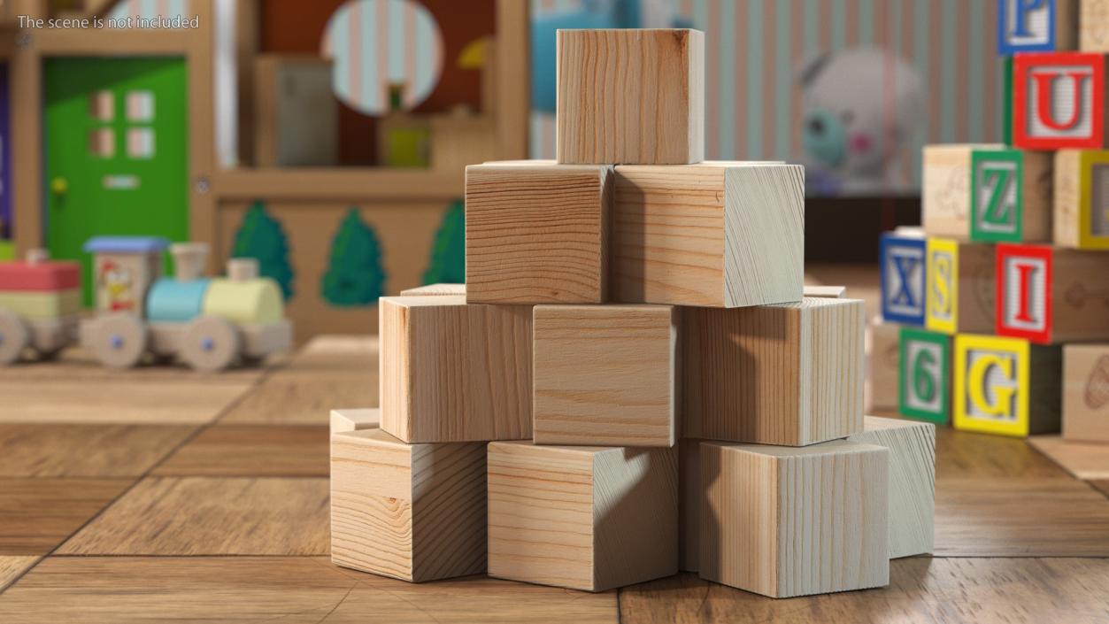 3D Baby Wooden Blocks model